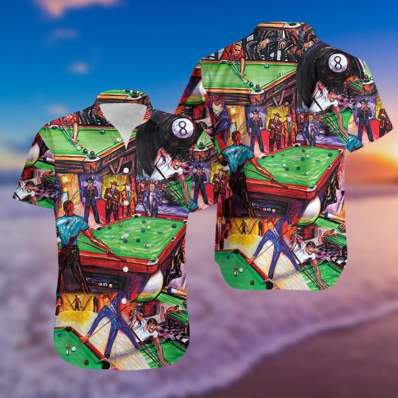 Felacia [Hawaii Shirt] Rack 'Em Up Billiard Unisex Hawaiian Aloha Shirts-ZX2014